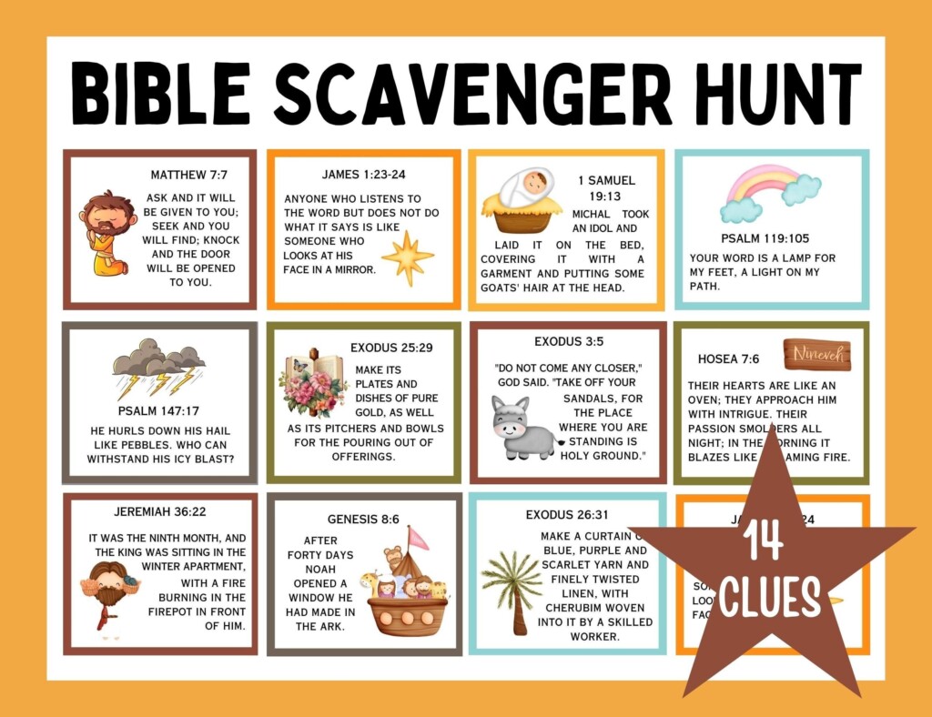 Bible Scavenger Hunt Bible Verses Indoor Treasure Hunt Bible Game For 