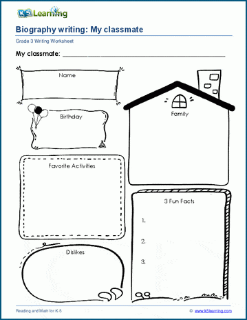 Biography Writing Worksheet K5 Learning Worksheets Library