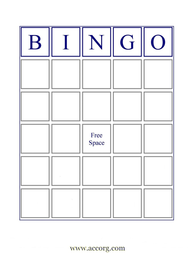 Blank Bingo Cards Template