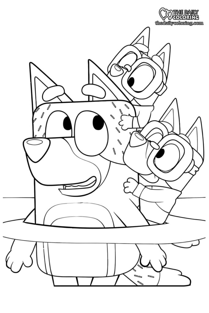Bluey Colouring Sheet