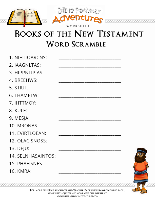 Books Of The Bible Activity Sheet