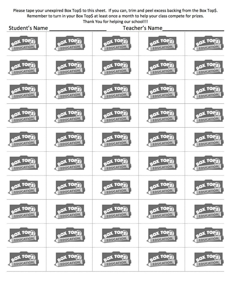 Box Tops 50 Count Sheet School Pto School Fundraisers School Help 