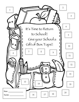 Box Tops For Education Collection Sheets By Carbonneau Creative TpT
