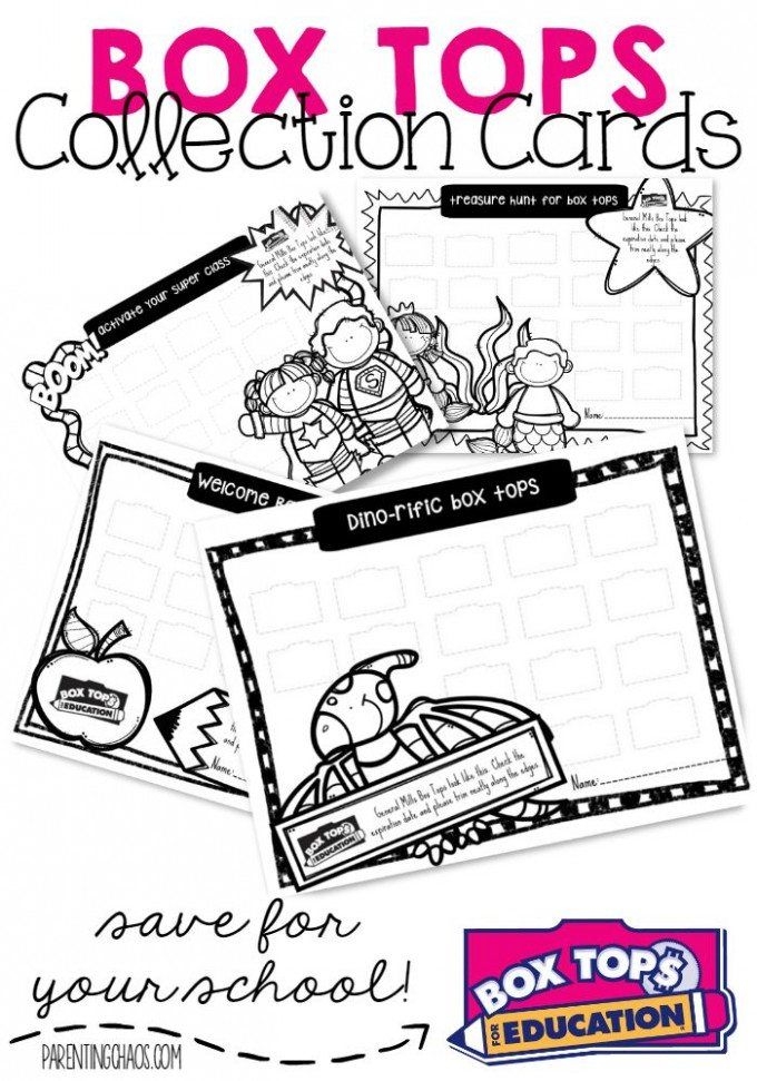Box Tops For Education Printable Collection Sheets Box Top Collection 