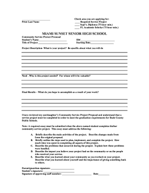 Broward County High School Community Service Hours Form Fill And Sign 
