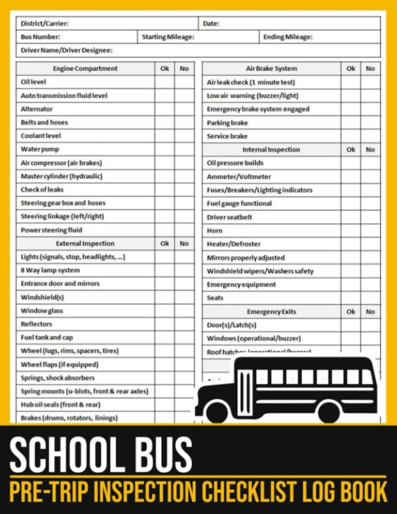 Bus Pre Trip Inspection Checklist Image To U
