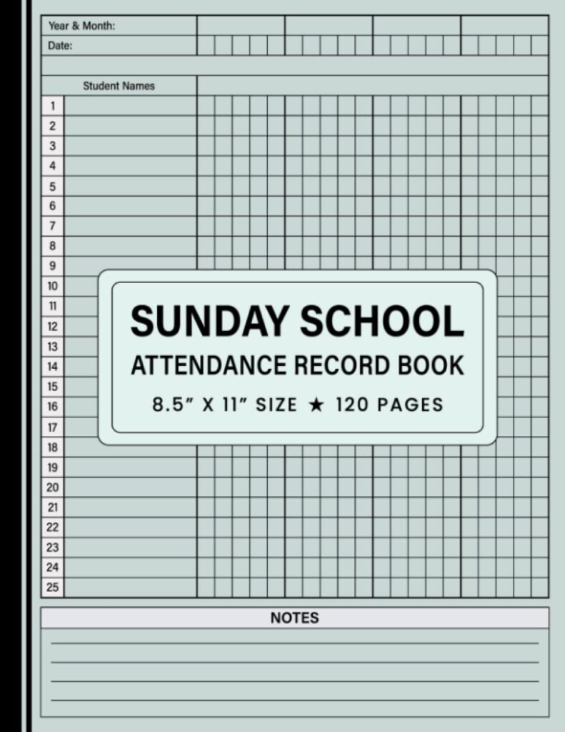 Buy Sunday School Attendance Record Book Sunday School Attendance 