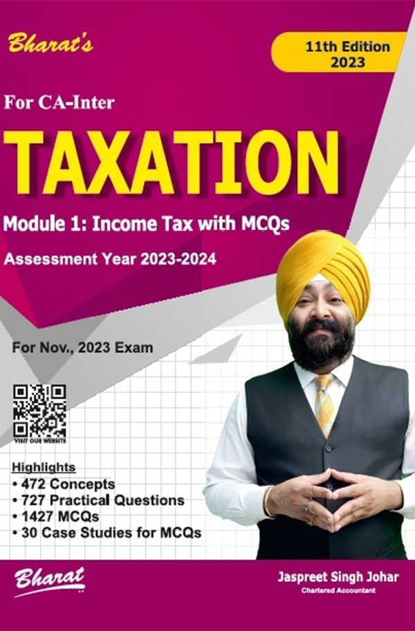 CA Inter TAXATION Module I Income Tax With MCQs November 2023 Exam