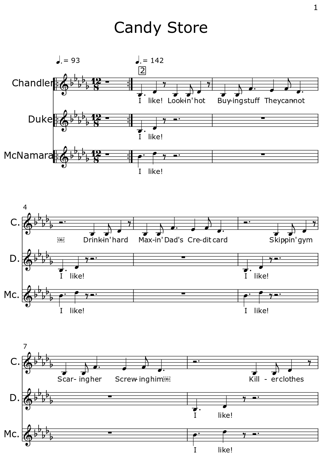 Candy Store Sheet Music For Piano
