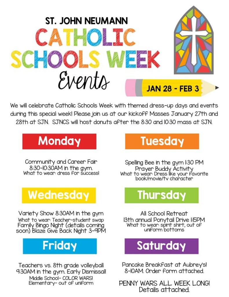 Catholic Schools Week 2024 Information St John Neumann Catholic School