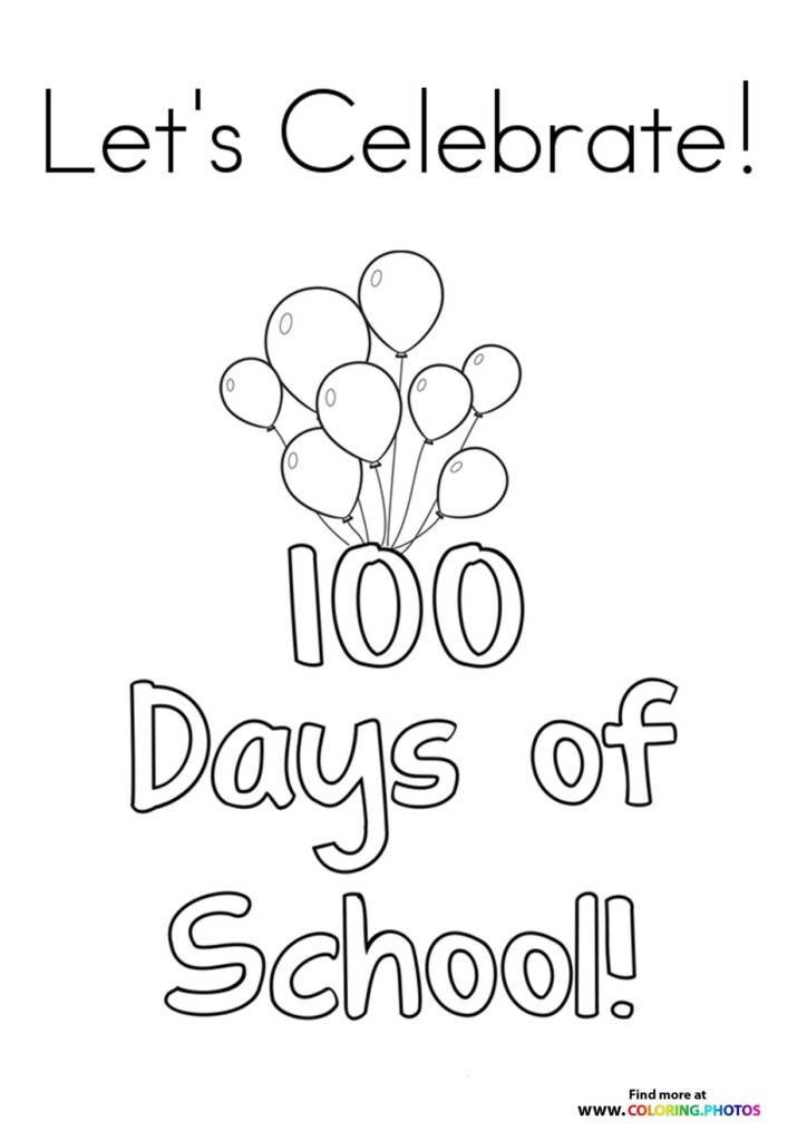 Celebrate 100th Day Of School Coloring Pages For Kids
