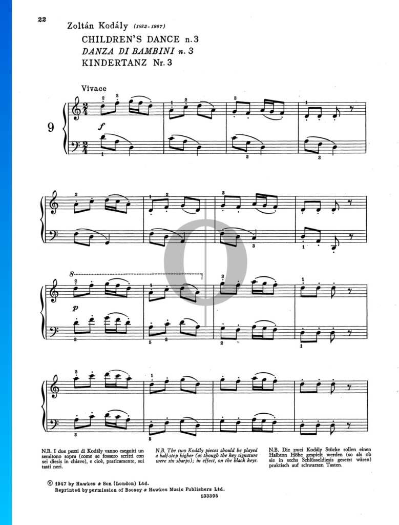 Children 39 s Dance No 3 Zolt n Kod ly Piano Sheet Music OKTAV
