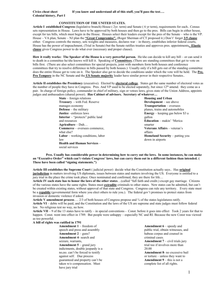 Civics Cheat Sheet If You Know And Understand All Of This Stuff You 39 ll
