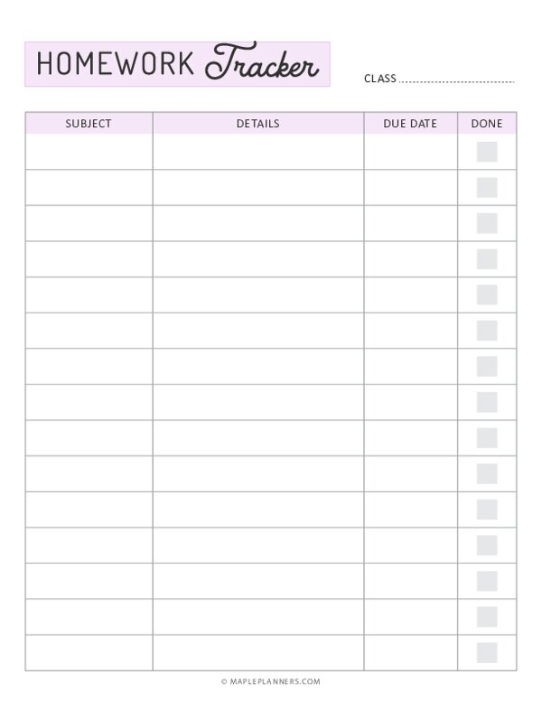 Class Assignments Template