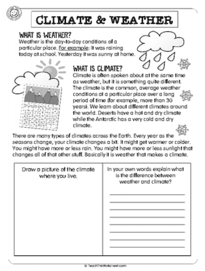 Climate And Weather Worksheet