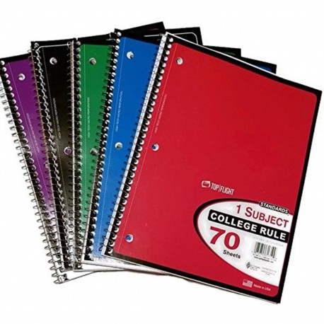 College Ruled Spiral Notebook 70 Sheets