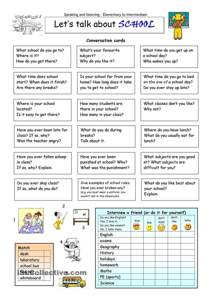 Conversation Worksheets For Esl Students