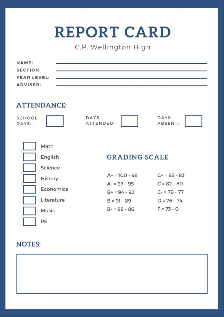 Customize 46 High School Report Cards Templates Online Canva