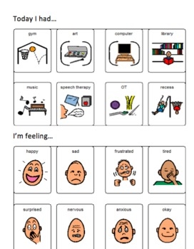 Daily Communication Sheet For Autistic Children By Carly Graham TPT
