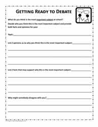 Debate Printables How To Debate Worksheets