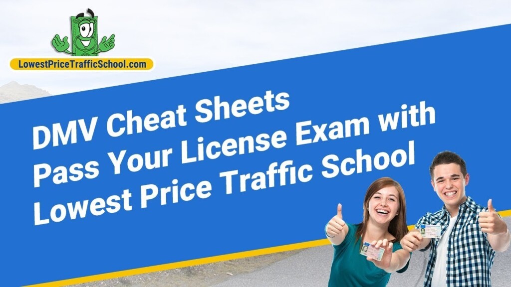 DMV Cheat Sheets Pass Your License Exam With Lowest Price Traffic 