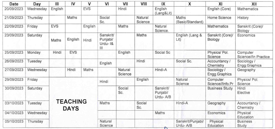 DOE Date Sheet For Mid Term Examination 2023 24 Is Finally Out 
