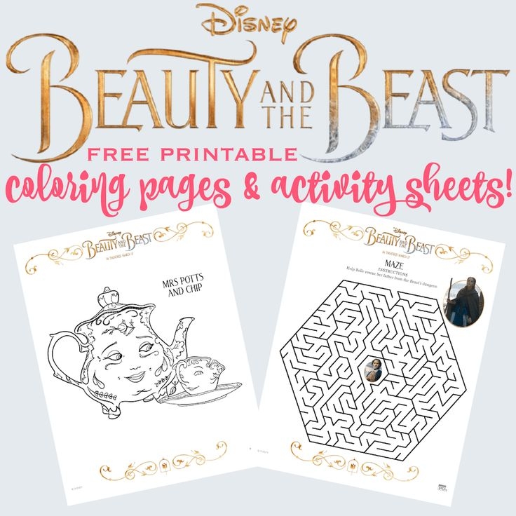 Download And Print Your Own Beauty And The Beast Activity Sheets 