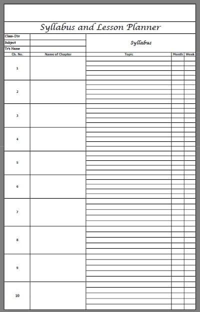 Download Syllabus And Lesson Planner Excel Template ExcelDataPro