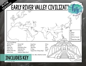 Early River Valley Civilizations Map Activity Print And Digital 