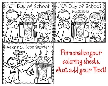 Editable 50th Day Of School Coloring Sheet By Elisa Pena TpT