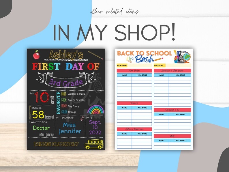 Editable Back To School Bash Sign Up Sheet Instant Digital Etsy