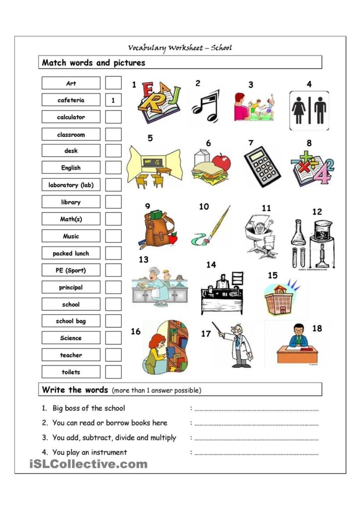 Esl Vocabulary Worksheet Intermediate