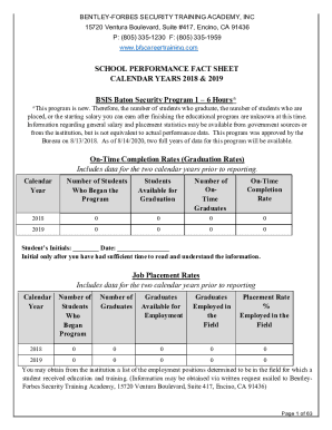 Fillable Online Bppe Ca SCHOOL PERFORMANCE FACT SHEET CALENDAR YEARS 