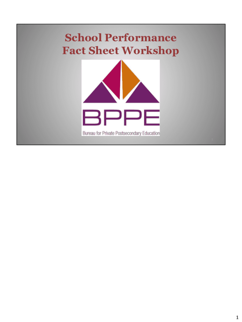 Fillable Online Bppe Ca SCHOOL PERFORMANCE FACT SHEET CALENDAR YEARS 