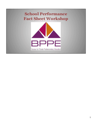 Fillable Online Bppe Ca SCHOOL PERFORMANCE FACT SHEET CALENDAR YEARS 
