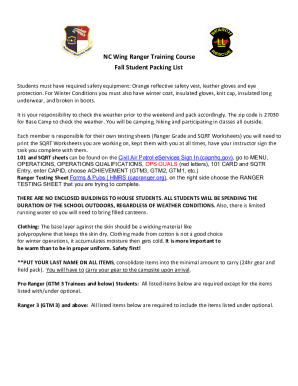 Fillable Online Ncwg Cap Ranger School Course Information United 