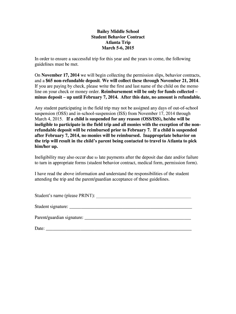 Fillable Online Schools Cms K12 Nc Bailey Middle School Schools Cms 