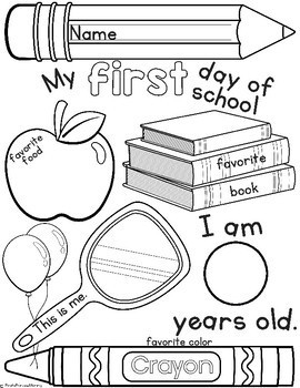 First Day Of School Activity Page By PiratePrincessMommy TpT
