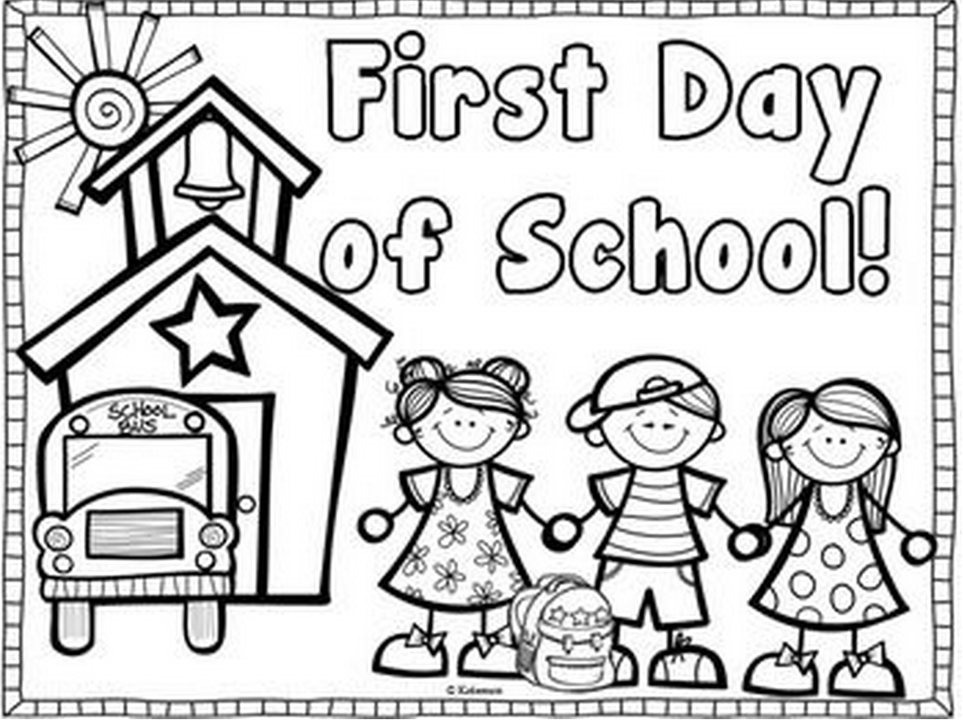 First Day Of School Coloring Book