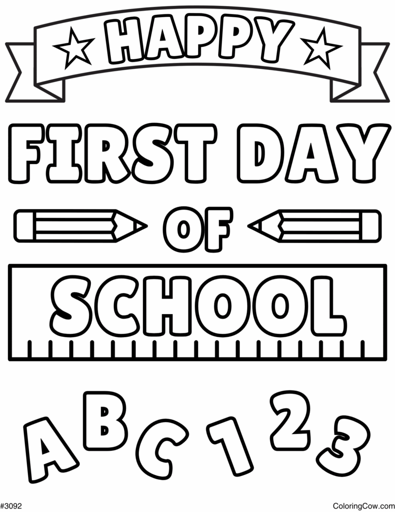 First Day Of School Coloring Pages