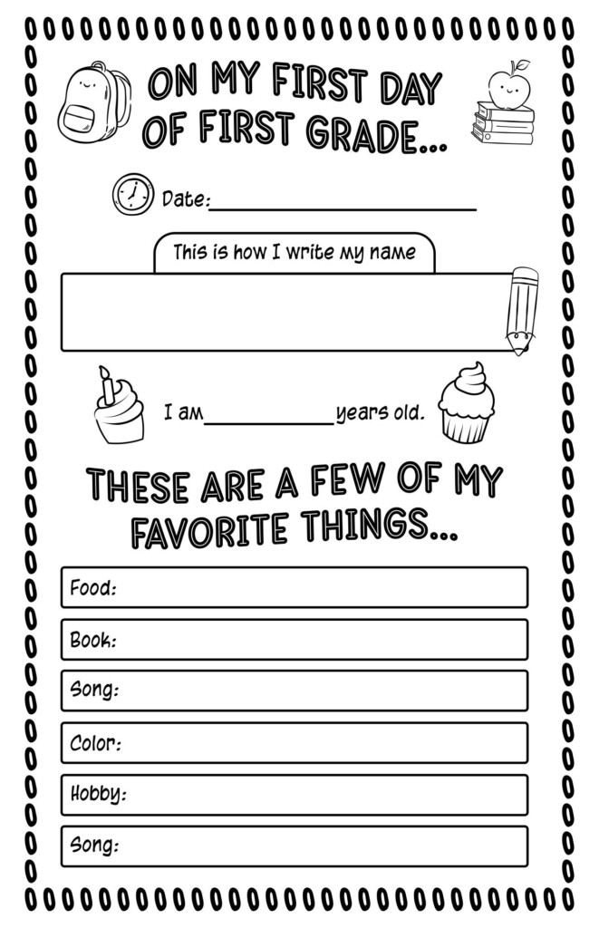 First Day Of School Worksheets 12 Free PDF Printables Printablee