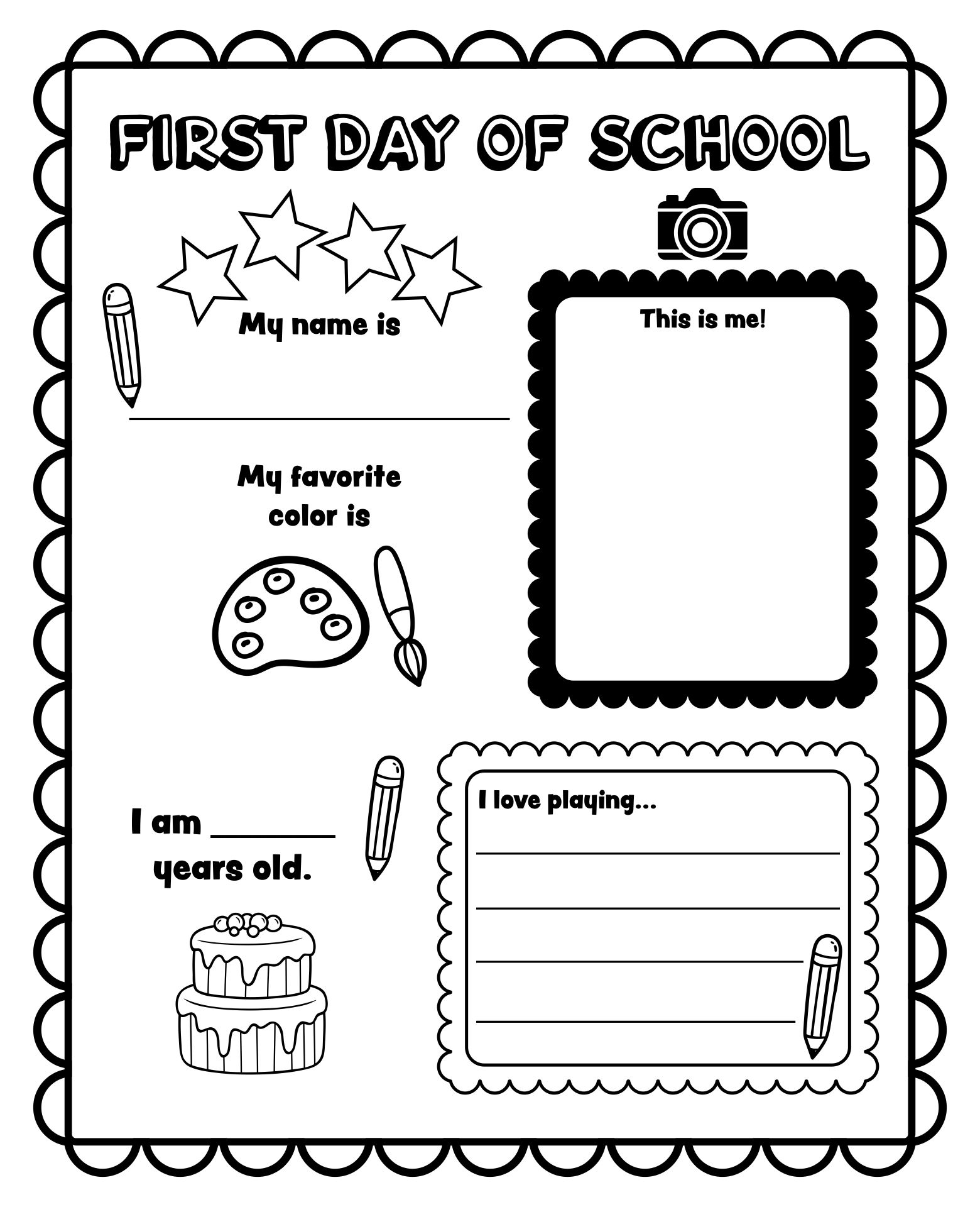 First Day Of School Worksheets 12 Free PDF Printables Printablee