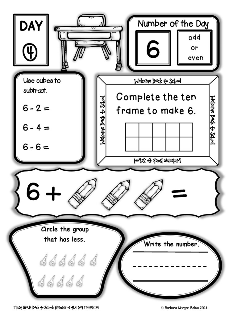 First Grade Back To School Number Of The Day FREEBIE 