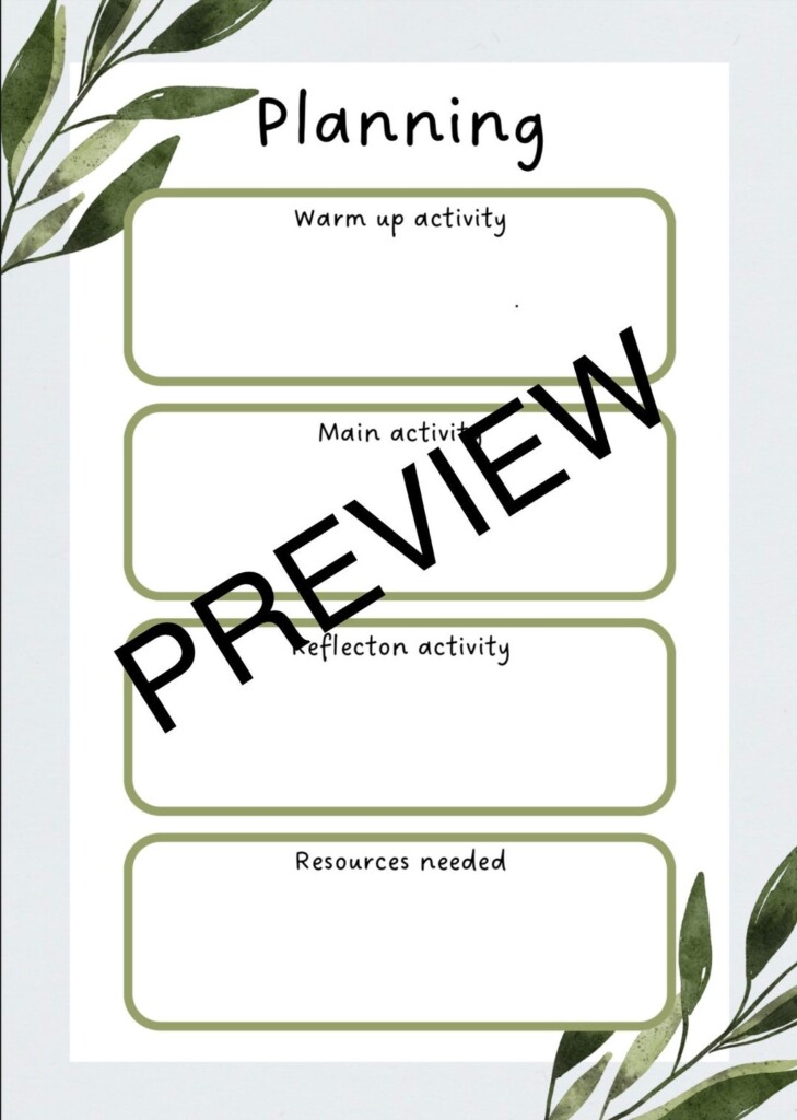 Forest School Planning And Reflection Template Etsy