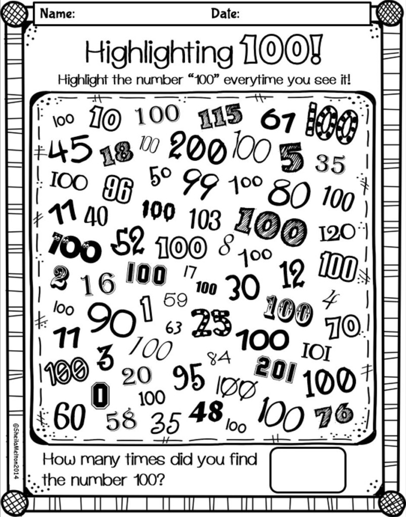 Free 100th Day Printables