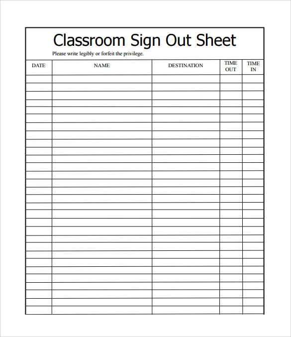 FREE 14 Sample School Sign In Sheet Templates In PDF