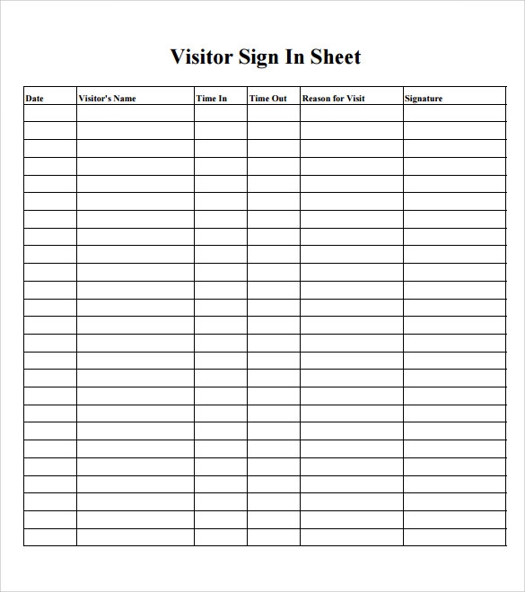FREE 14 Sample School Sign In Sheet Templates In PDF