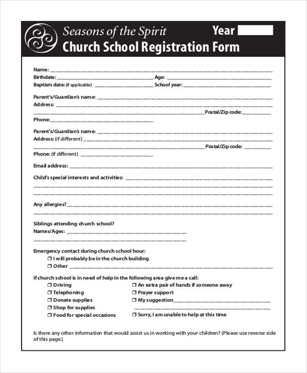 FREE 15 School Registration Form Samples PDF MS Word Google Docs Excel