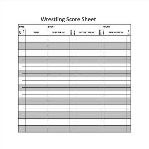 FREE 8 Sample Wrestling Score Sheet Templates In PDF MS Word Excel