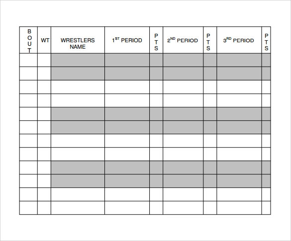 FREE 8 Sample Wrestling Score Sheet Templates In PDF MS Word Excel